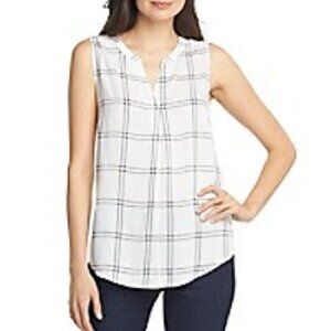 Van Heusen Black & White Plaid Sleeveless Top
